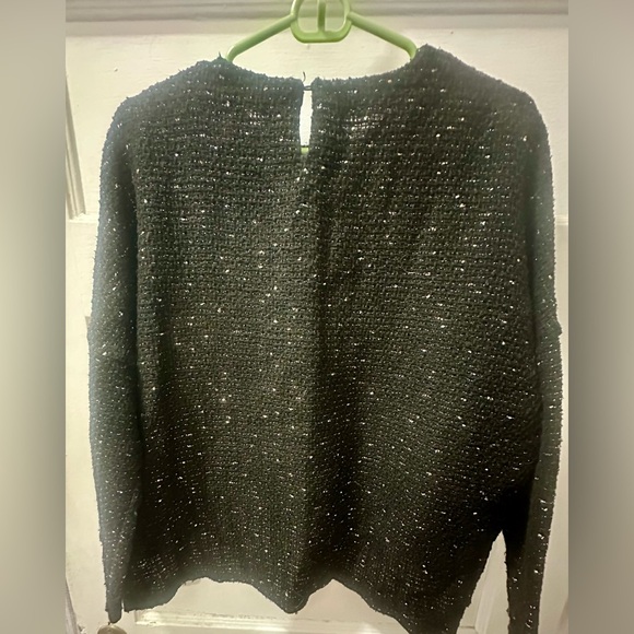 ZARA BLACK AND GOLD KNIT BLOUSE - Picture 2 of 4
